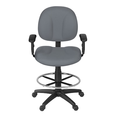 Regency Comfort Series Fabric Drafting Chair with Footrest and Lumbar Support, Grey (105-AA-DK-GY)