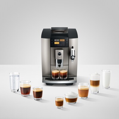 Jura E8 2-Cup Coffee and Espresso Machine, Midnight Silver (15722)