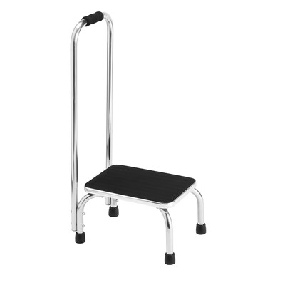 Viva Comfort Stainless Steel Non-Slip Medical Step Stool with Handrail, 300 lb. Capacity (ME910-04-H-MK)