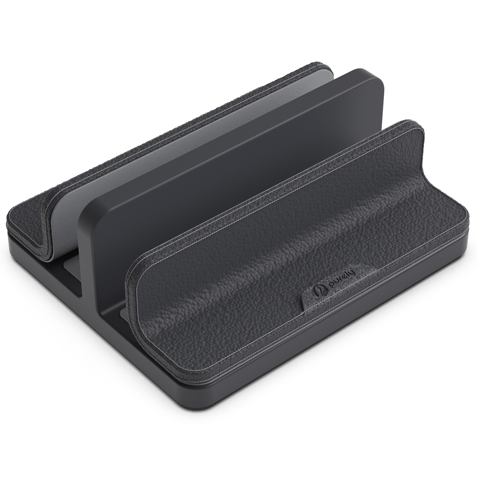 Purely S546 Adjustable Dual Slot Vertical Laptop and Tablet Desk Stand, Black (PTSS546BK)