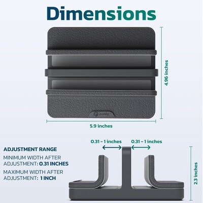 Purely S546 Adjustable Dual Slot Vertical Laptop and Tablet Desk Stand, Black (PTSS546BK)