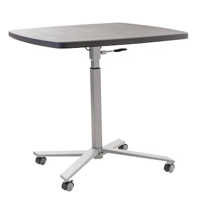 NPS Cafe Time Adjustable-Height Table, Charcoal Slate/Silver (CTT3042)