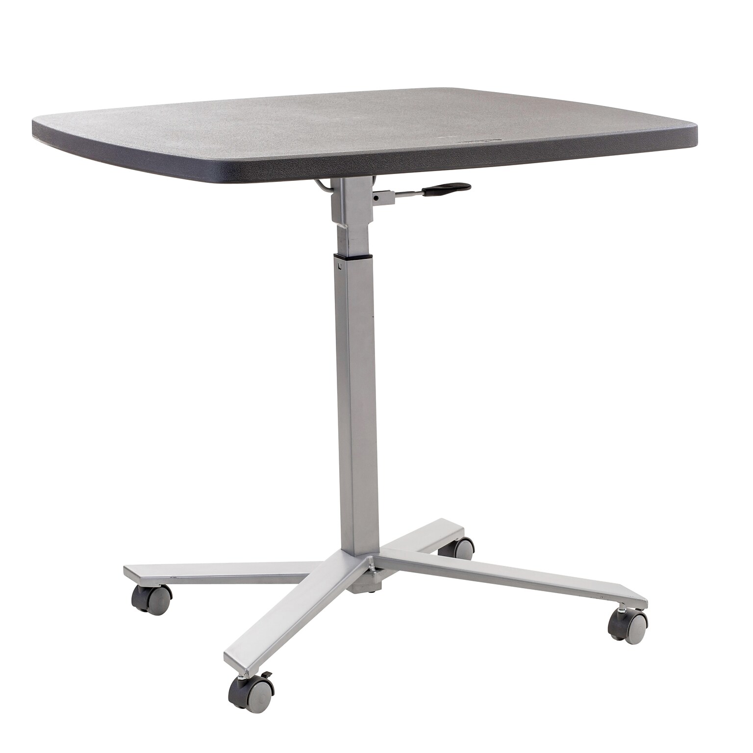 NPS Cafe Time Adjustable-Height Table, Charcoal Slate/Silver (CTT3042)