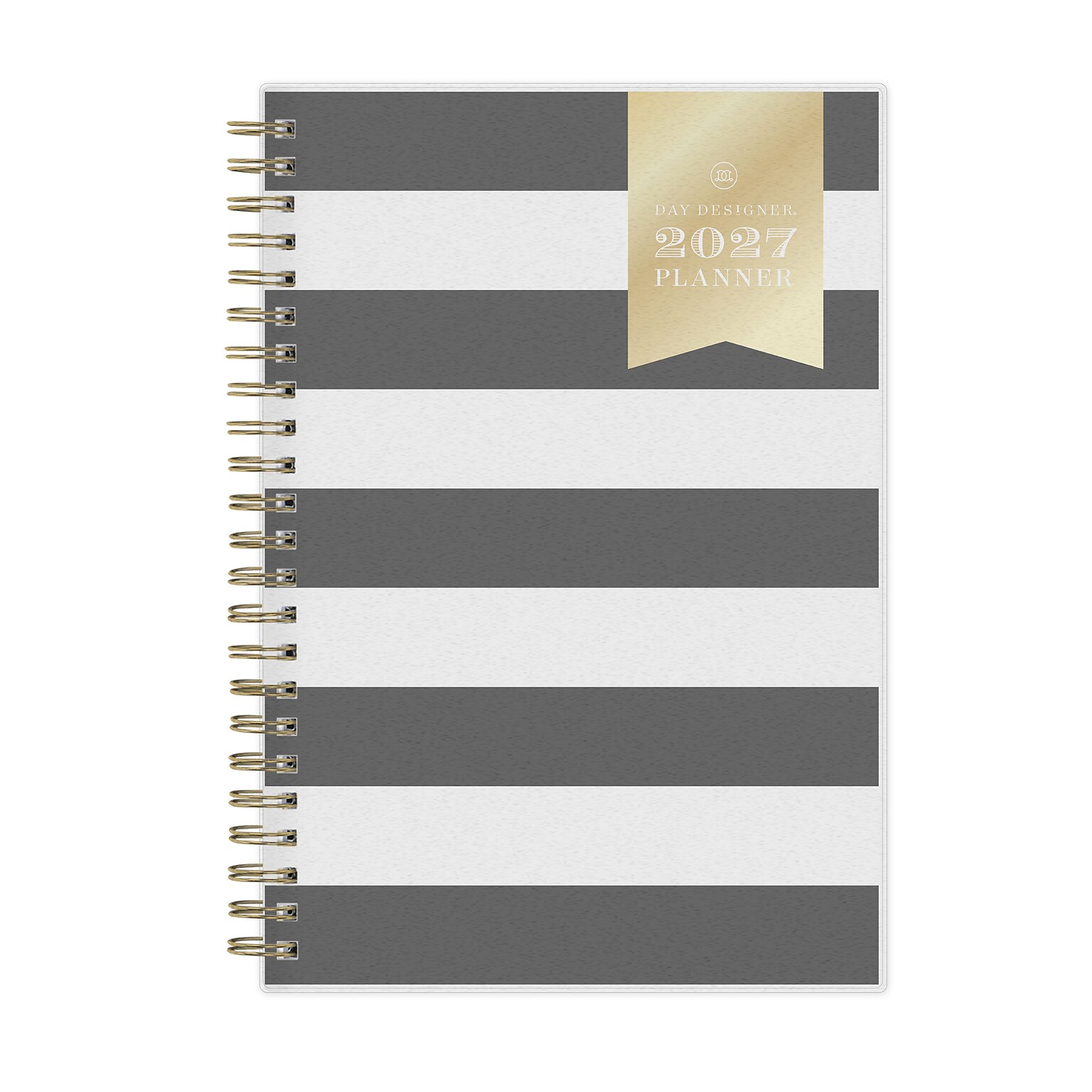 2027 Blue Sky Day Designer 5 x 8 Weekly & Monthly Planner, Rugby Stripe Black (163808)