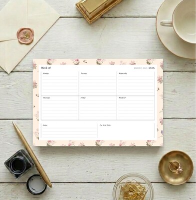 Blue Sky Sincerely Jules 9" x 6" Weekly & Monthly Perpetual Calendar, Cream (162404)