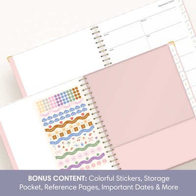 Blue Sky Sincerely Jules 8.5" x 11" Weekly & Monthly Planner, Pink/White (164241)