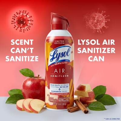 Lysol Air Sanitizer Aerosol, Apple Cinnamon Scent, 10 oz. (19200-95879)