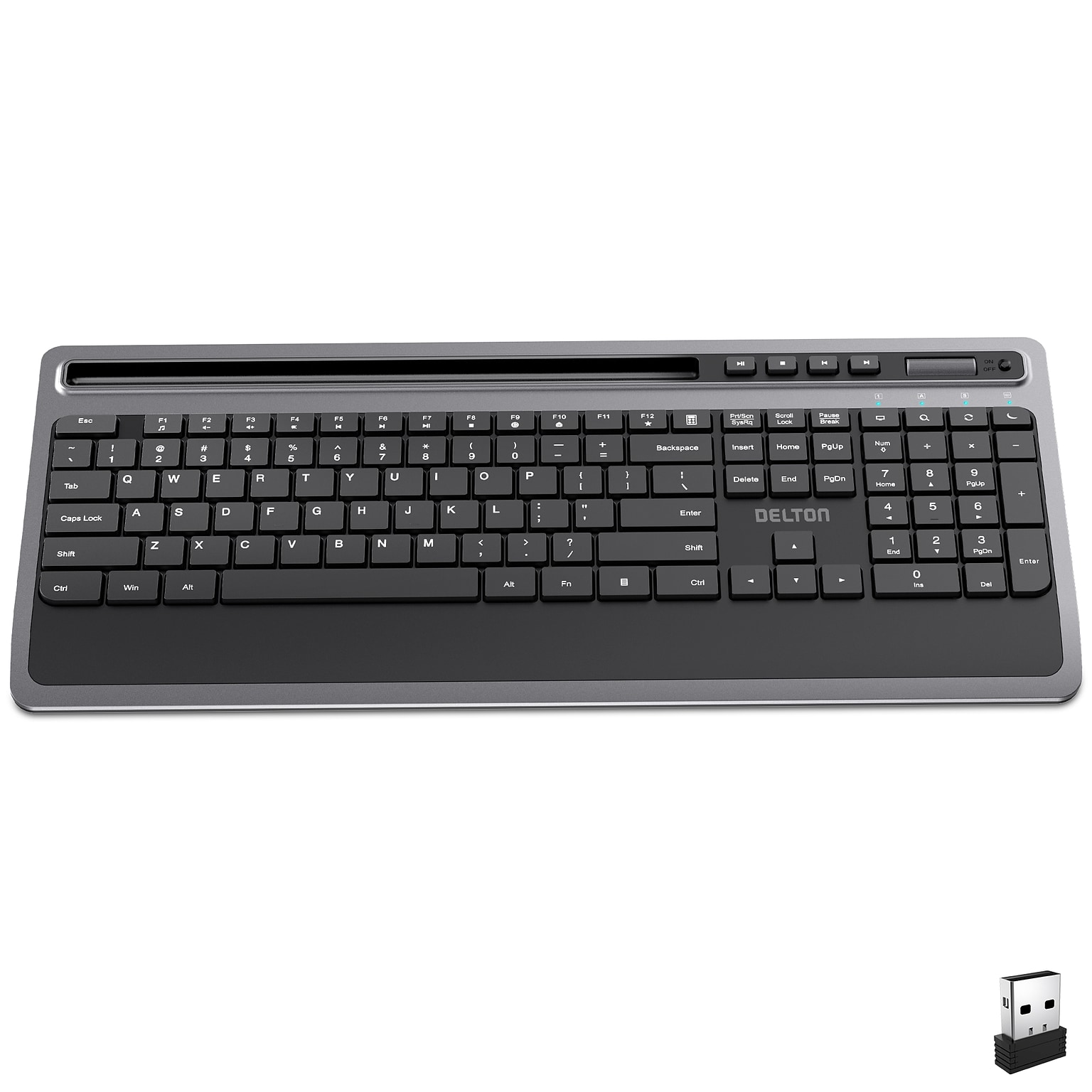 Delton T42 Wireless Keyboard, USB-A, Black (DKBT42-WB)