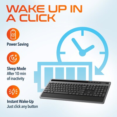 Delton T42 Wireless Keyboard, USB-A, Black (DKBT42-WB)