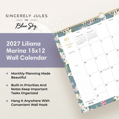 2027 Blue Sky 12" x 15" Monthly Wall Calendar (162399)