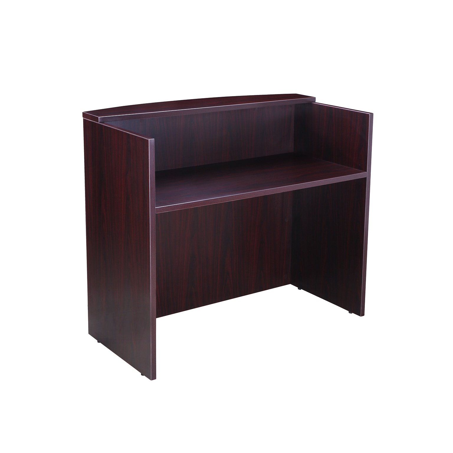 Boss Office Products 48 Glazed Reception Desk, Mahogany (N168-M)