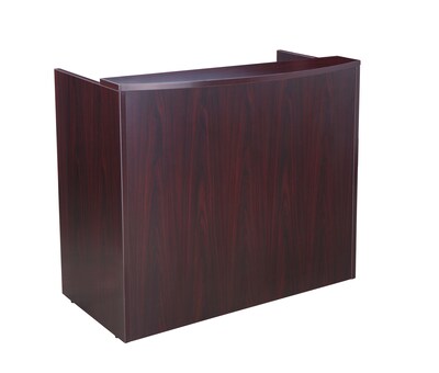 Boss Office Products 48 Glazed Reception Desk, Mahogany (N168-M)