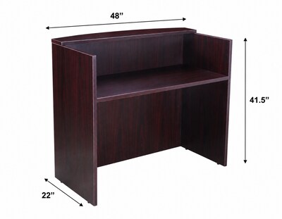 Boss Office Products 48" Glazed Reception Desk, Mahogany (N168-M)