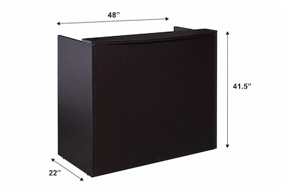 Boss Office Products 48 Glazed Reception Desk, Mocha (N168-MOC)