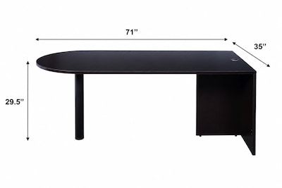 Boss Office Products 71 Bullet Desk, Mahogany (N147-MOC)