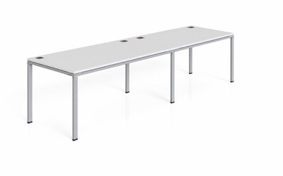 Boss Office Products Simple System 60 Side-by-Side Double Desks, White (SGSD005-201-WT)