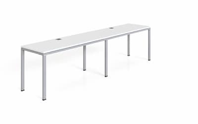 Boss Office Products Simple System 48 Side-by-Side Double Desks, White (SGSD005-110-WT)