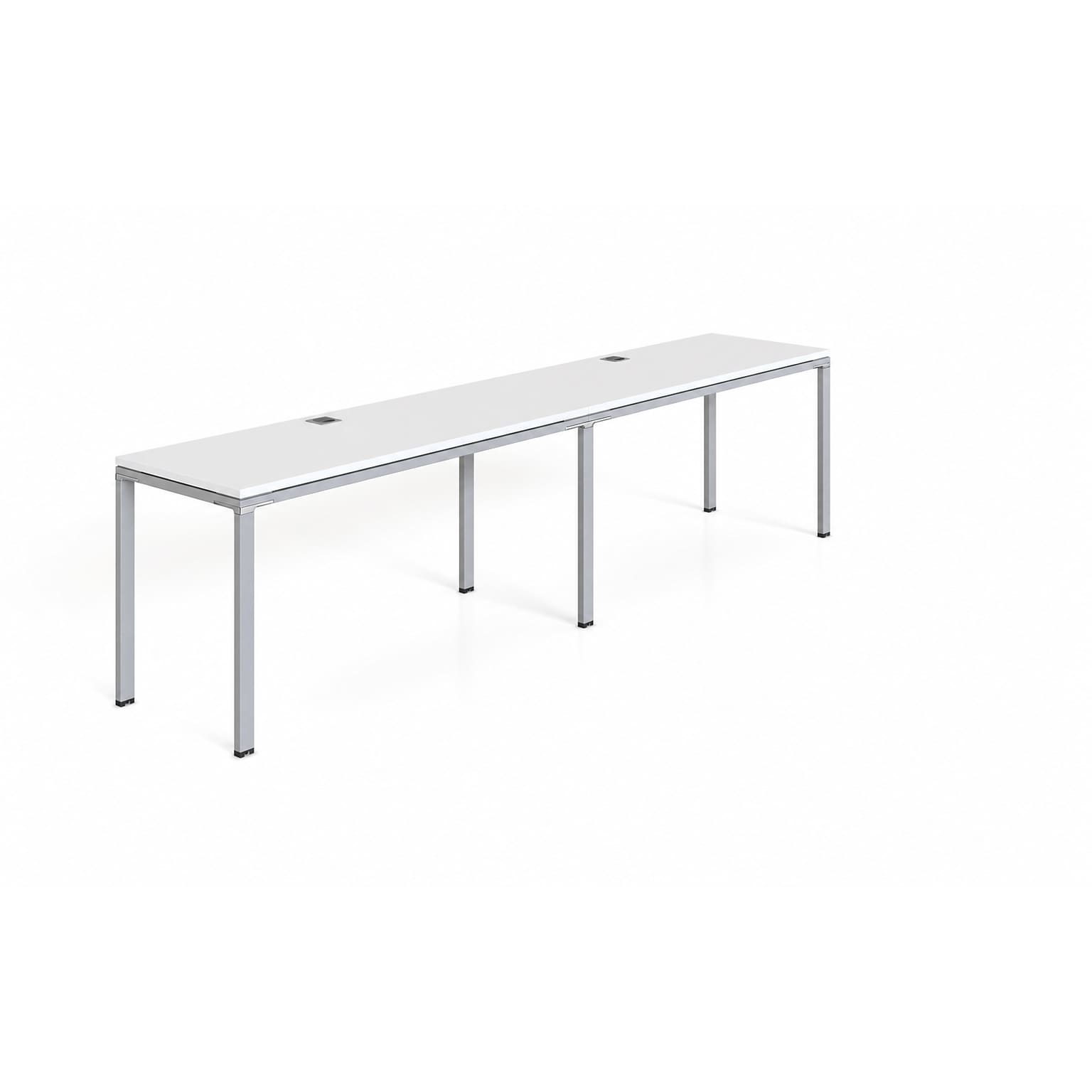 Boss Office Products Simple System 48 Side-by-Side Double Desks, White (SGSD005-110-WT)