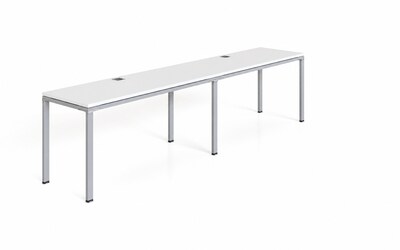 Boss Office Products Simple System 60 Side-by-Side Double Desks, White (SGSD005-101-WT)