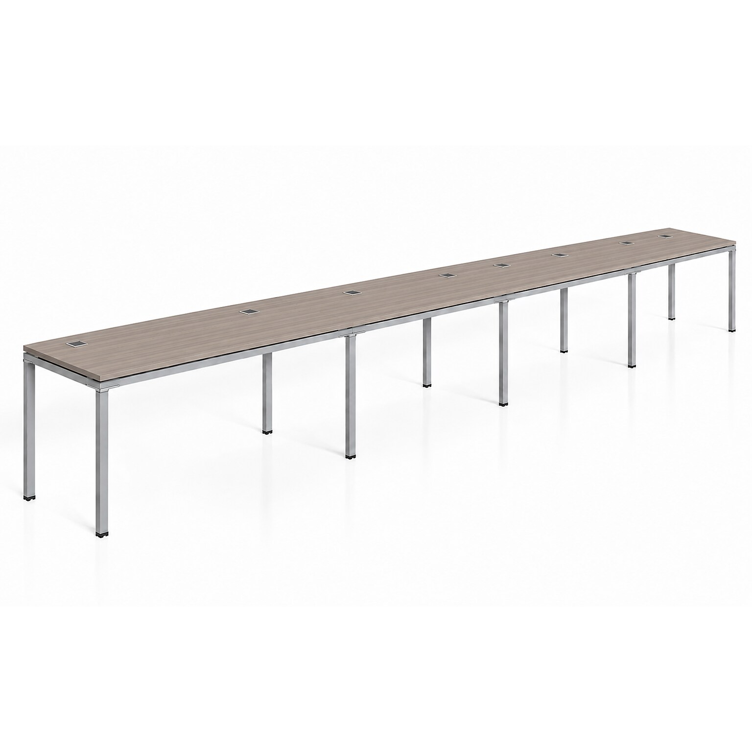 Boss Office Products Simple System 60 4-Person Benching Workstation Desk, Driftwood (SGSD009-201)