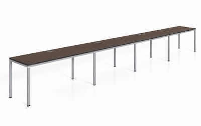 Boss Office Products Simple System 66 4-Person Benching Workstation Desk, Driftwood (SGSD009-102)