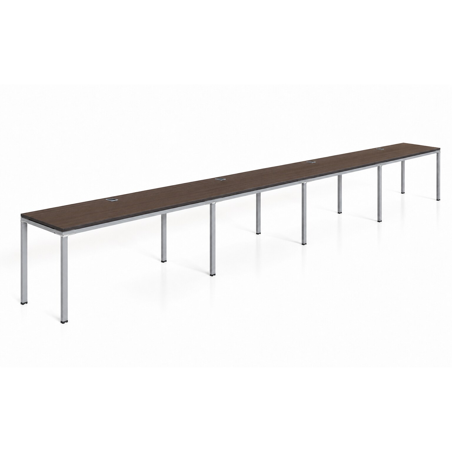 Boss Office Products Simple System 66 4-Person Benching Workstation Desk, Driftwood (SGSD009-102)