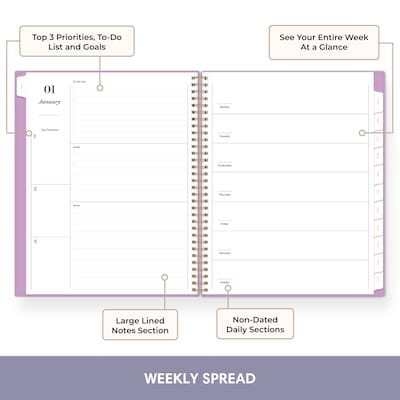 Blue Sky Sincerely Jules 8.5 x 11 Weekly & Monthly Planner, Purple (162419)