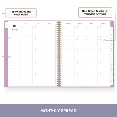 Blue Sky Sincerely Jules 8.5" x 11" Weekly & Monthly Planner, Purple (162419)