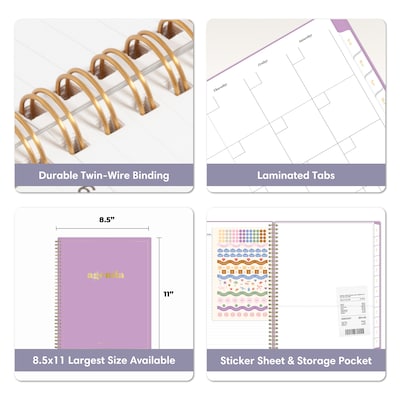 Blue Sky Sincerely Jules 8.5" x 11" Weekly & Monthly Planner, Purple (162419)