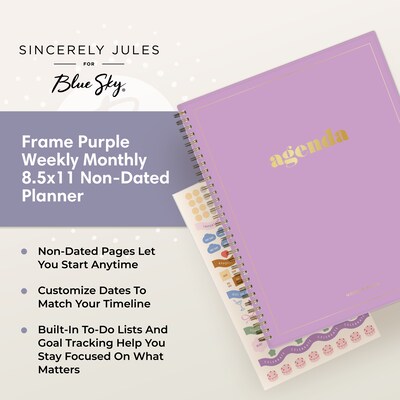 Blue Sky Sincerely Jules 8.5" x 11" Weekly & Monthly Planner, Purple (162419)