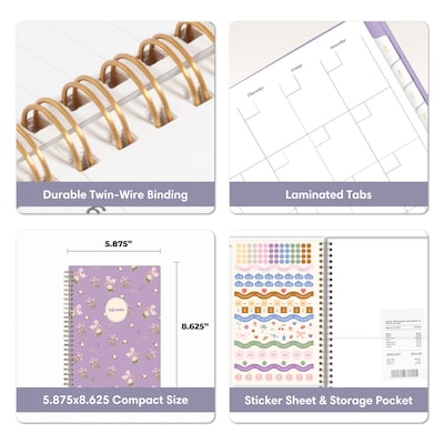 Blue Sky Sincerely Jules 5.875" x 8.625" Weekly & Monthly Planner, Purple (162420)