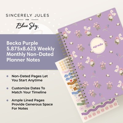 Blue Sky Sincerely Jules 5.875" x 8.625" Weekly & Monthly Planner, Purple (162420)