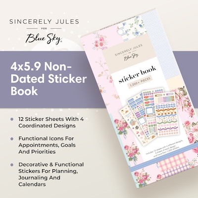Blue Sky Sincerely Jules Stickers, Multicolored, 1,200+ Stickers (162403)