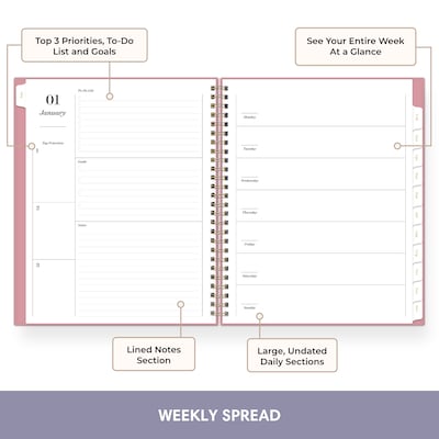 2027 Blue Sky Sincerely Jules 7 x 9 Weekly & Monthly Planner, Rose (164242)