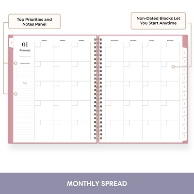 2027 Blue Sky Sincerely Jules 7" x 9" Weekly & Monthly Planner, Rose (164242)