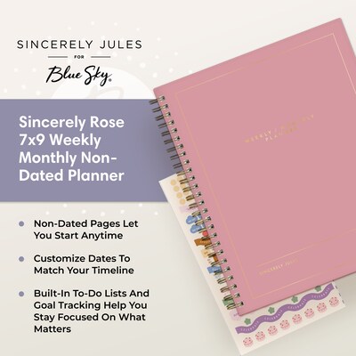 2027 Blue Sky Sincerely Jules 7" x 9" Weekly & Monthly Planner, Rose (164242)