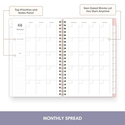 2027 Blue Sky Sincerely Jules 5" x 8" Weekly & Monthly Planner, Pink/White (164240)