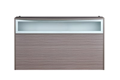 Boss Office Products 71" Frosted Reception Desk with Reversible Return & B/B/F Pedestal, Driftwood (GROUPB-DW2)