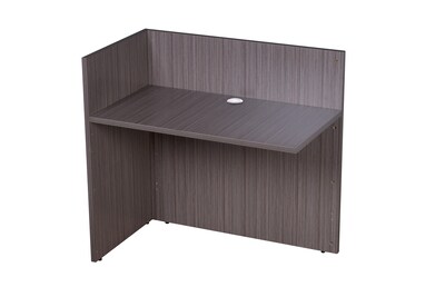 Boss Office Products 71" Frosted Reception Desk with Reversible Return & B/B/F Pedestal, Driftwood (GROUPB-DW2)