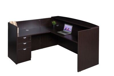 Boss 71 Reception Desk, Return and Pedestal, Mocha (GROUPB-MOC)