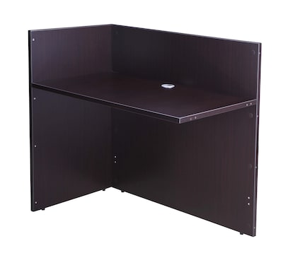 Boss 71" Reception Desk, Return and Pedestal, Mocha (GROUPB-MOC)