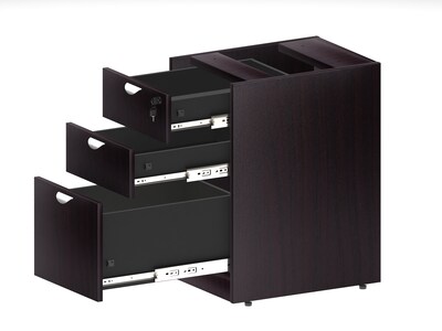 Boss 71" Reception Desk, Return and Pedestal, Mocha (GROUPB-MOC)