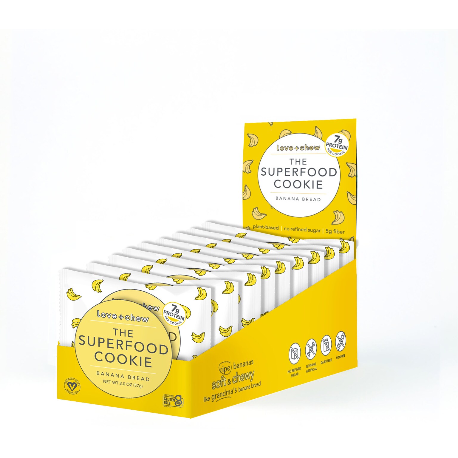 Love + Chew Gluten Free Banana Bread Cookies, 2 oz, 12/Pack (CSL80728)