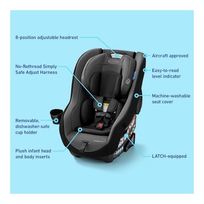 Graco Contender Slim Convertible Car Seat, West Point (2223684)