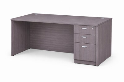 Boss 71 Desk with Box/Box/File Pedestal, Driftwood (GROUPA27-DW)