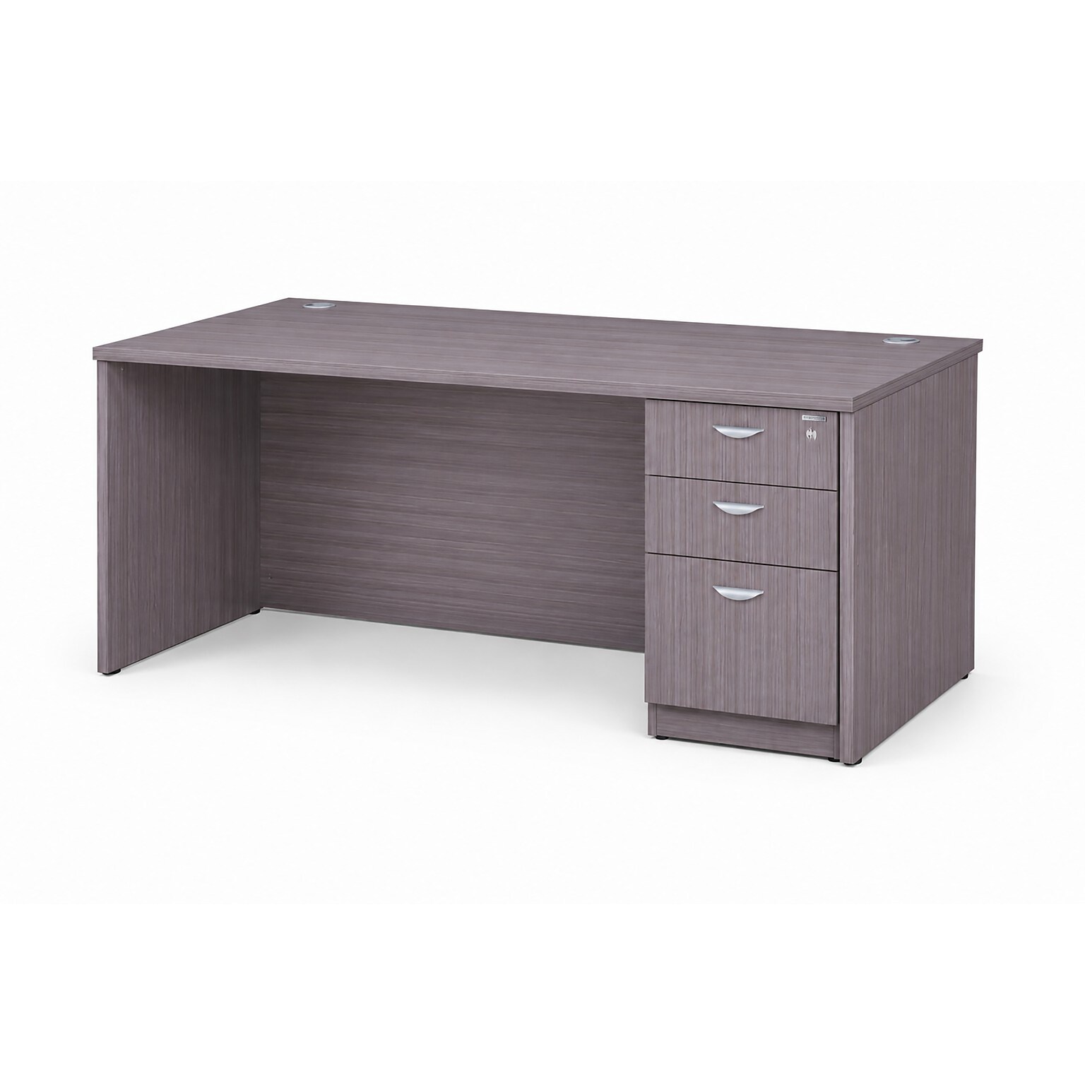 Boss 71 Desk with Box/Box/File Pedestal, Driftwood (GROUPA27-DW)