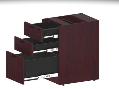 Boss 71" Desk with Box/Box/File Pedestal, Mahogany (GROUPA27-M)