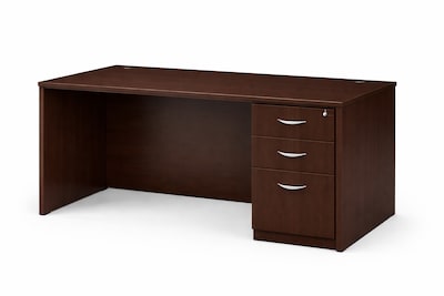 Boss 71 Desk with Box/Box/File Pedestal, Mocha (GROUPA27-MOC)