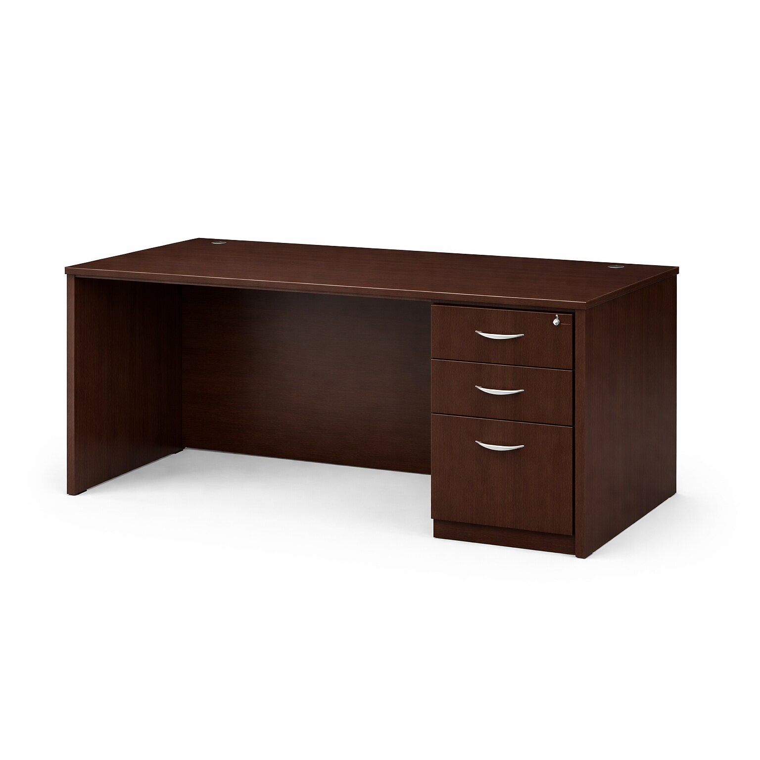 Boss 71 Desk with Box/Box/File Pedestal, Mocha (GROUPA27-MOC)