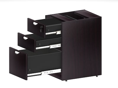 Boss 71" Desk with Box/Box/File Pedestal, Mocha (GROUPA27-MOC)